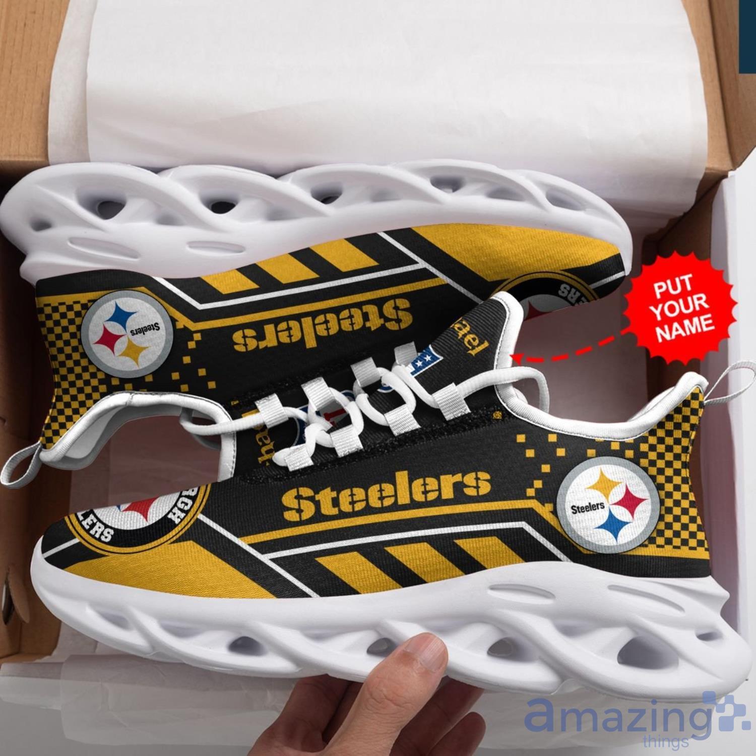 Pittsburgh Steelers Custom Name Max Soul Sneaker Running Shoes For Fan Product Photo 1