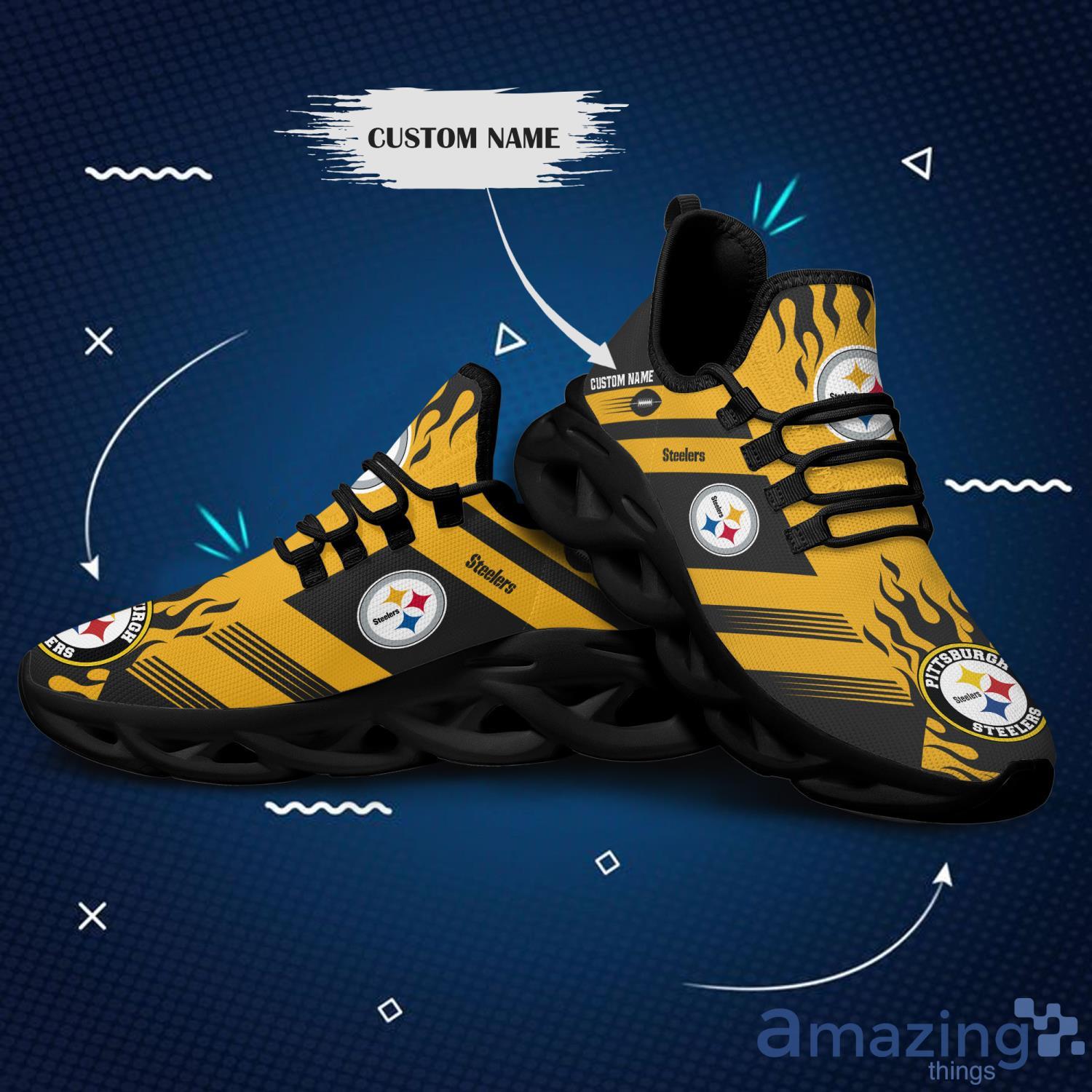 Pittsburgh Steelers Custom Name Max Soul Sneaker Running Shoes For Fan