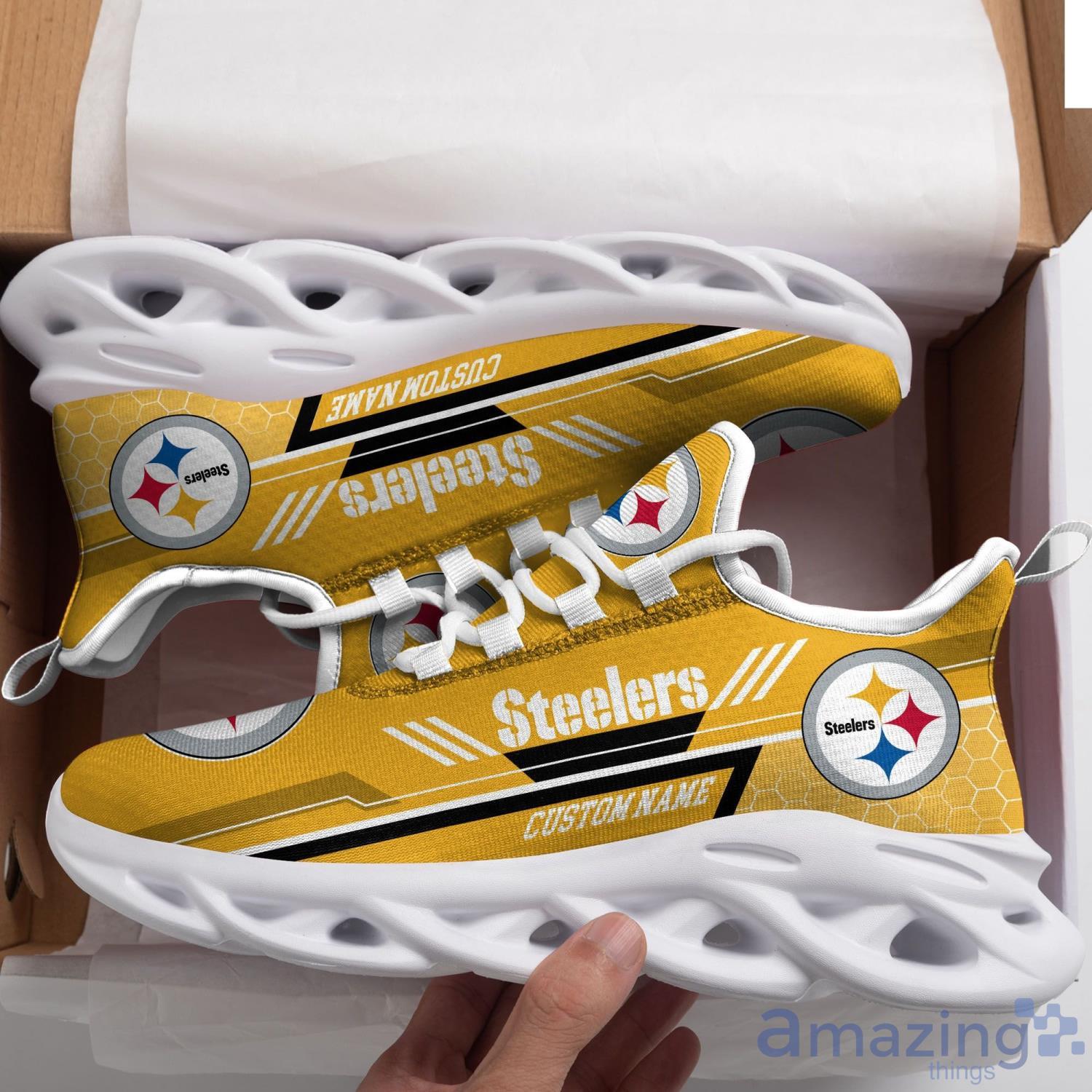 Pittsburgh Steelers Custom Name Max Soul Sneaker Running Shoes For NFL Football Fan Product Photo 1