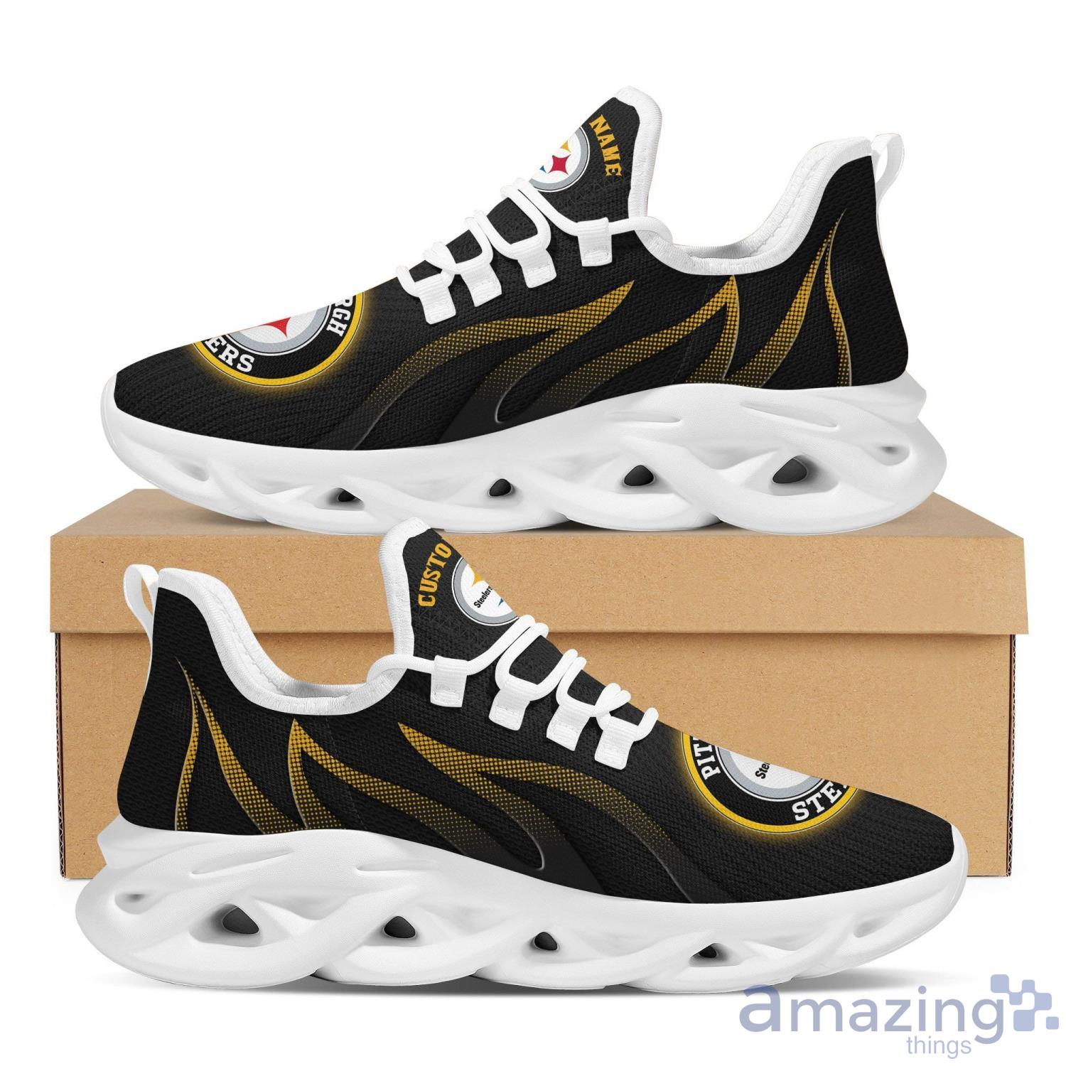 Pittsburgh Steelers Custom Name Sport Max Soul Sneaker Running Shoes For Fans NFL Product Photo 1