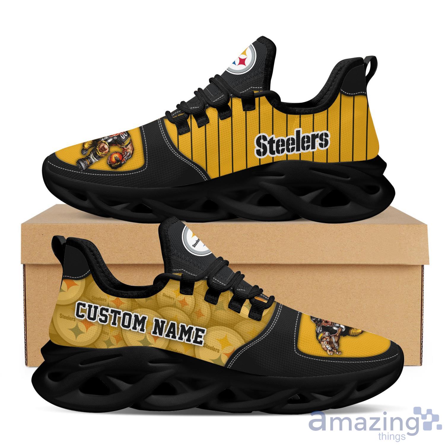 Pittsburgh Steelers Logo Stripe Running Sneaker Max Soul Shoes In