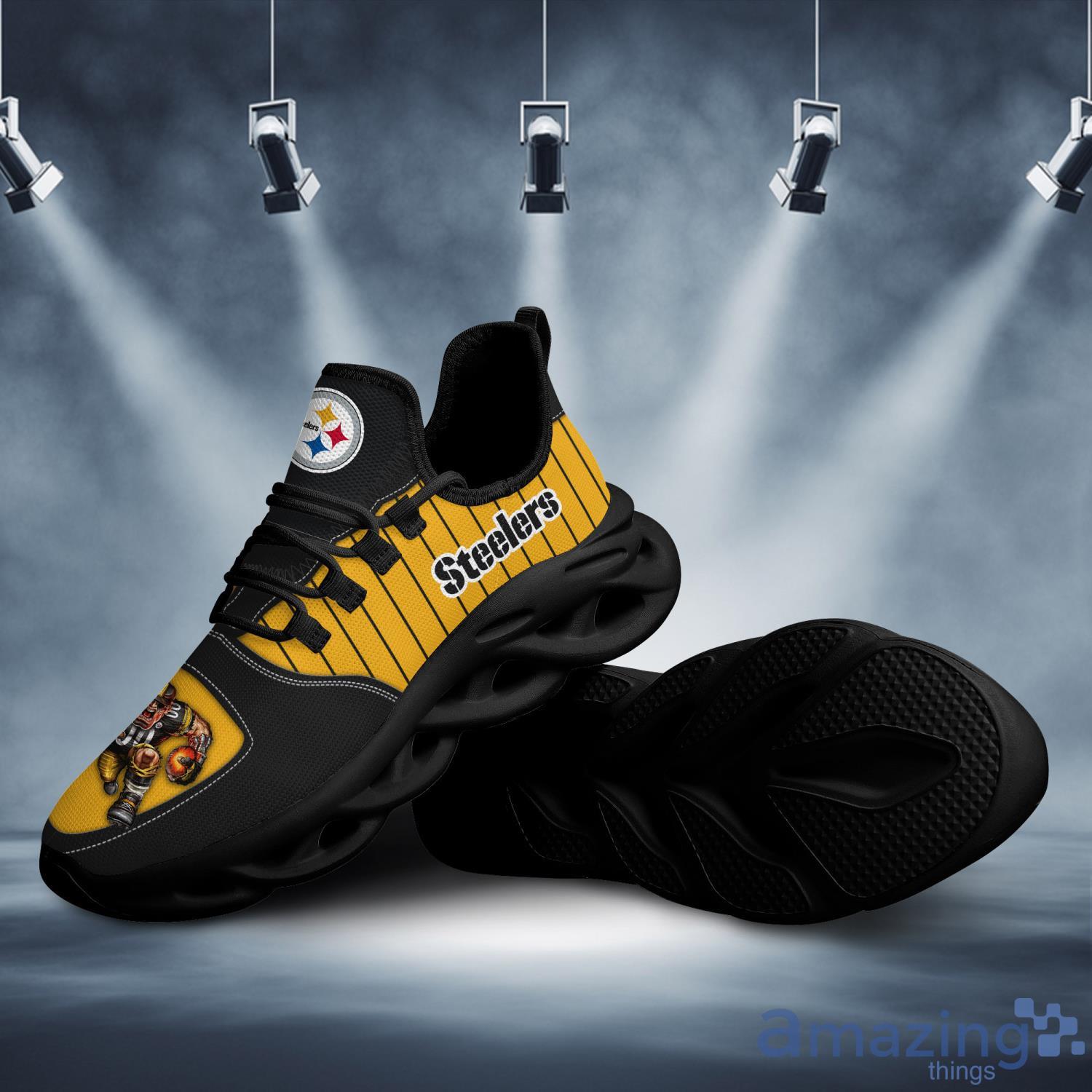 Pittsburgh Steelers Logo Stripe Running Sneaker Max Soul Shoes In