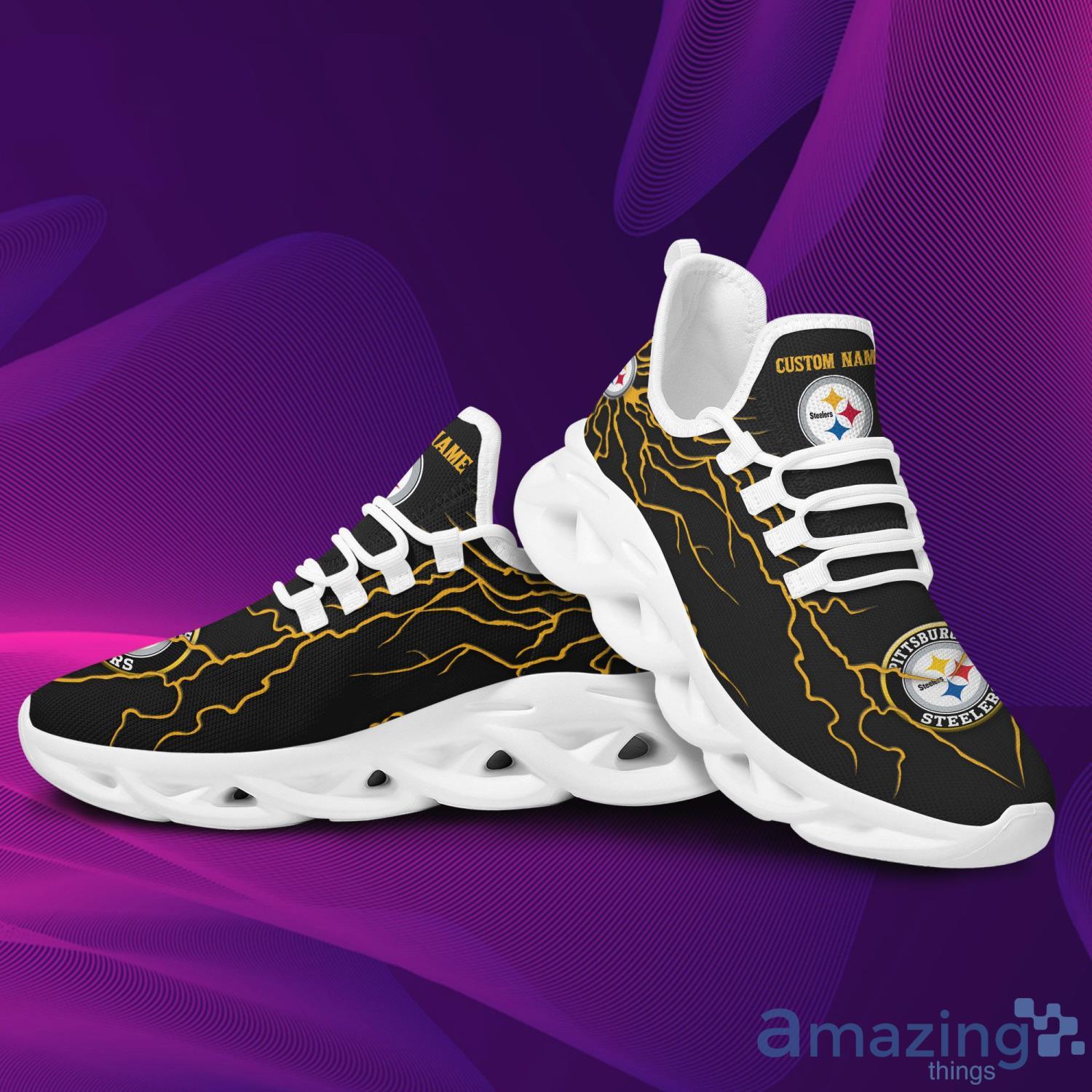 Pittsburgh Steelers NFL Custom Name Angle Wings Max Soul Shoes Trending Item  - YesItCustom