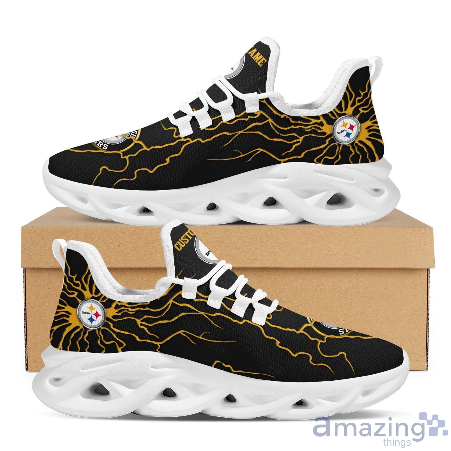 Pittsburgh Steelers Custom Name Stylish Graffiti Personality Max Soul Shoes Product Photo 1