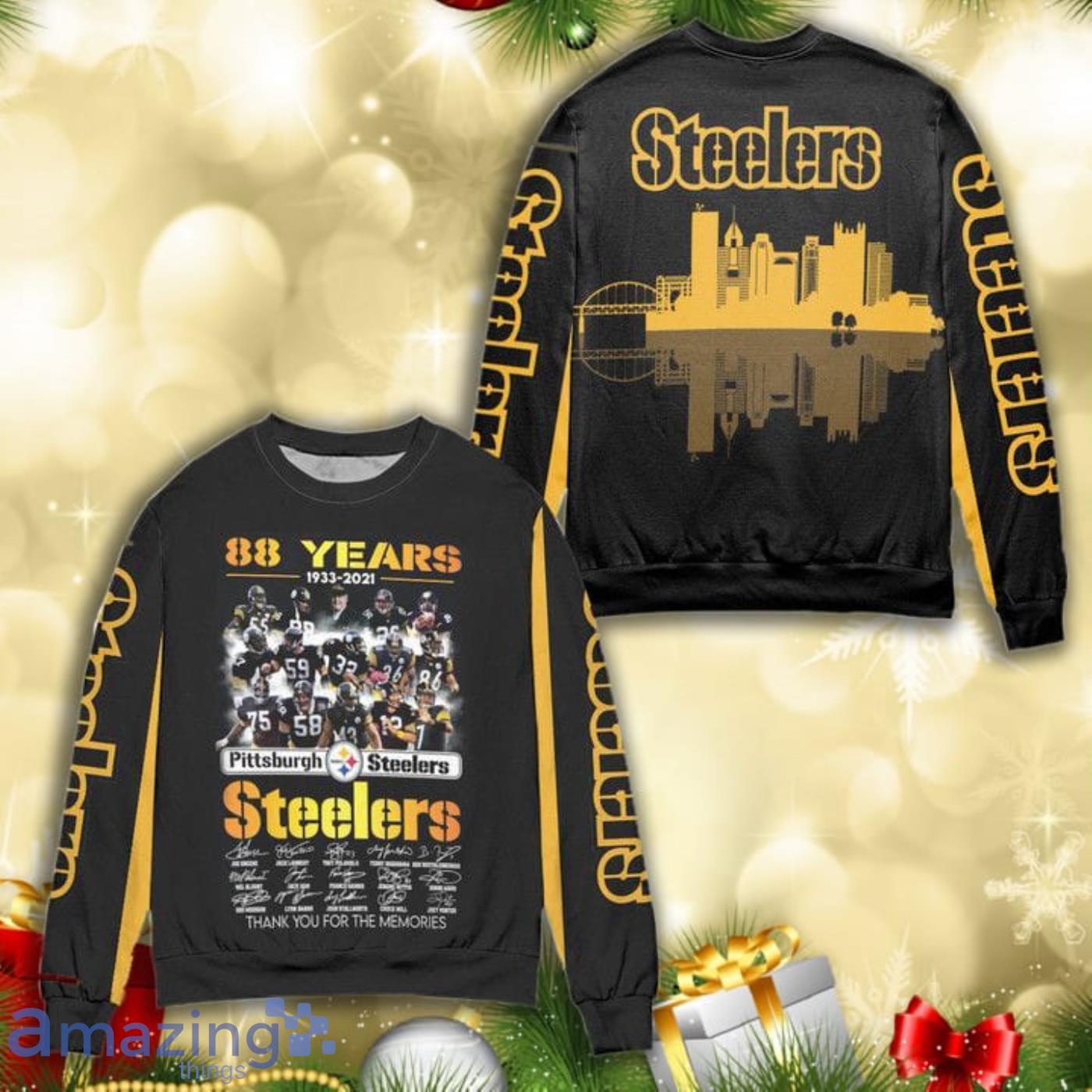 Football Pittsburgh Steelers Knitting Pattern Ugly Christmas Sweater