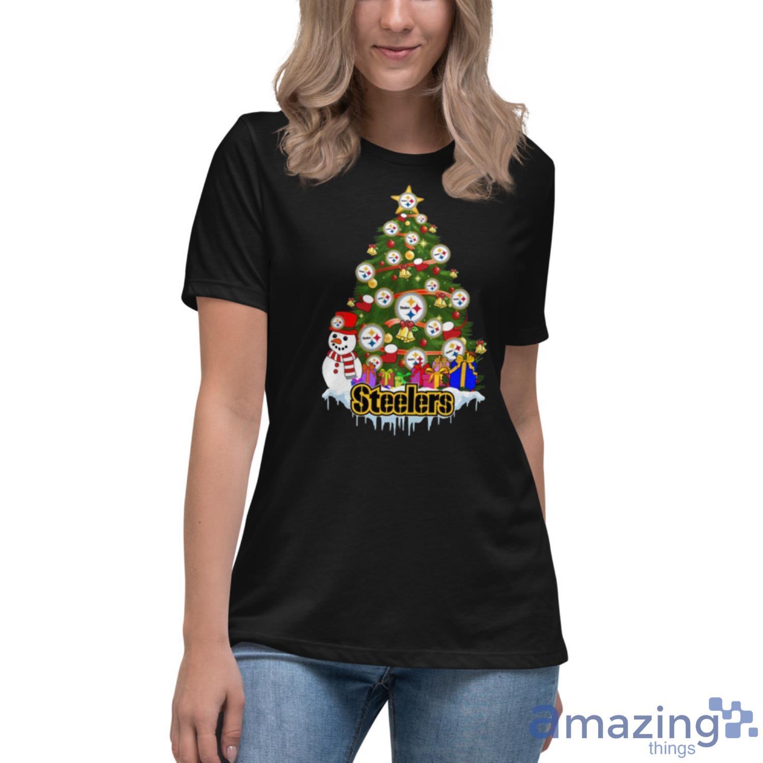 Pittsburgh Steelers Christmas Tree Black Men S to 3XL Xmas Gift T- Shirt