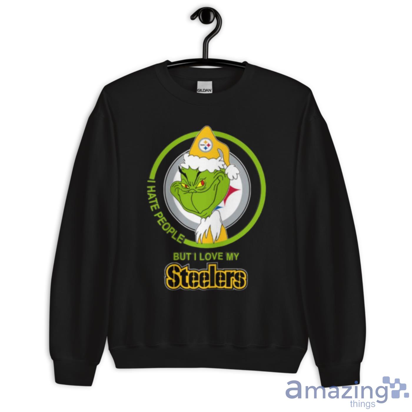 Pittsburgh Steelers NFL Christmas Grinch I Hate People But I Love My  Favorite Football Team Shirt