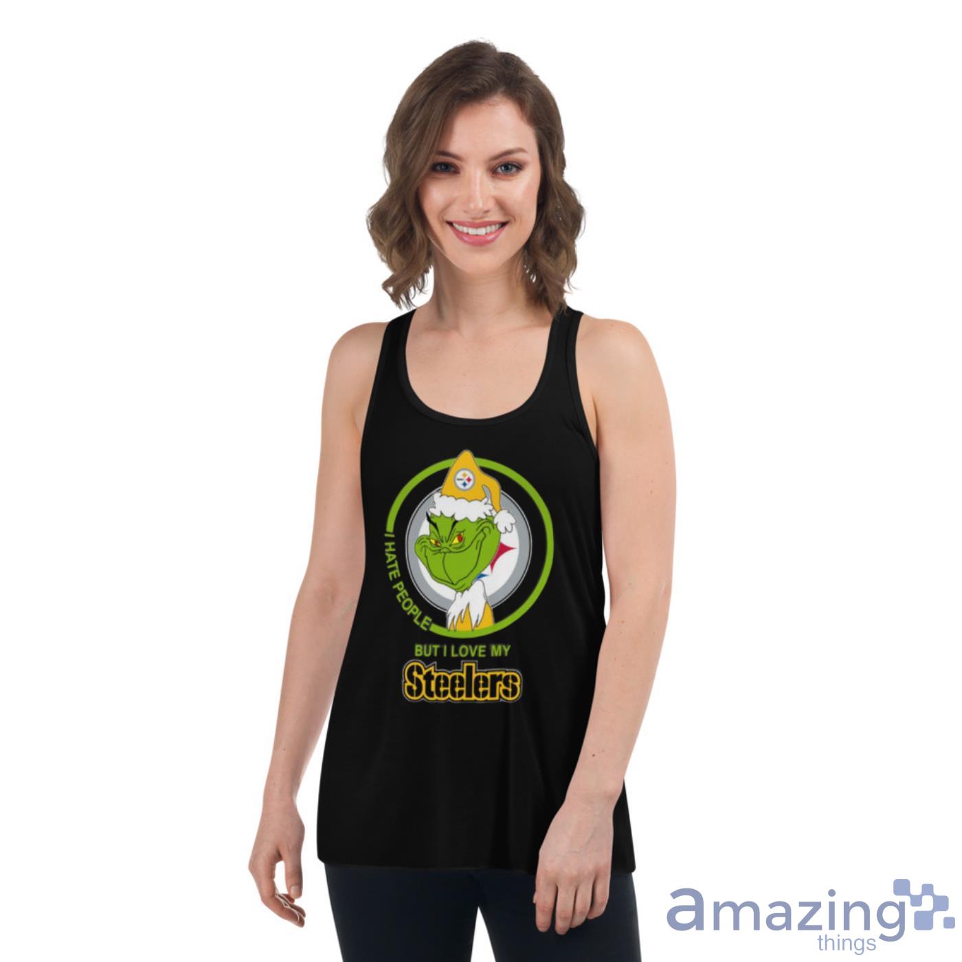 NFL Pittsburgh Steelers Makes Me Happy You Not So Much Grinch Football  Sports Women's T-Shirt