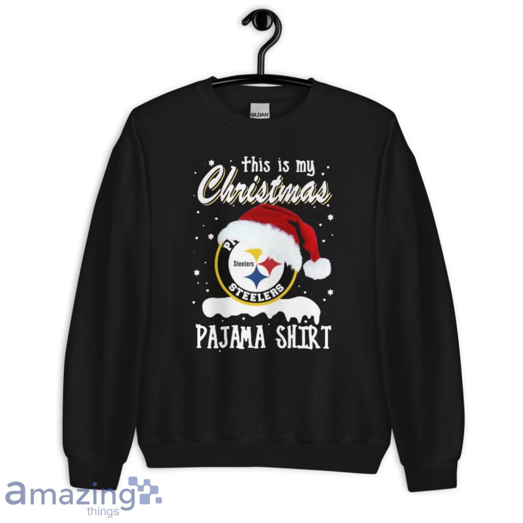 Pittsburgh Steelers This Is My Christmas Pajama Shirt image Pittsburgh Steelers This Is My Christmas Pajama Shirt - Womens Relaxed Short Sleeve Jersey Tee