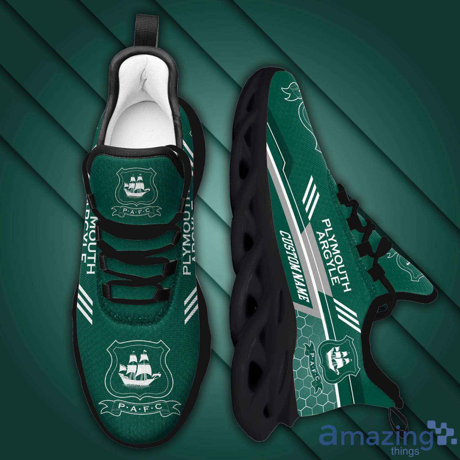 Plymouth Argyle Custom Name Max Soul Sneaker Running Shoes For Football Fan image Plymouth Argyle Custom Name Max Soul Sneaker Running Shoes For Football Fan Product Photo 4