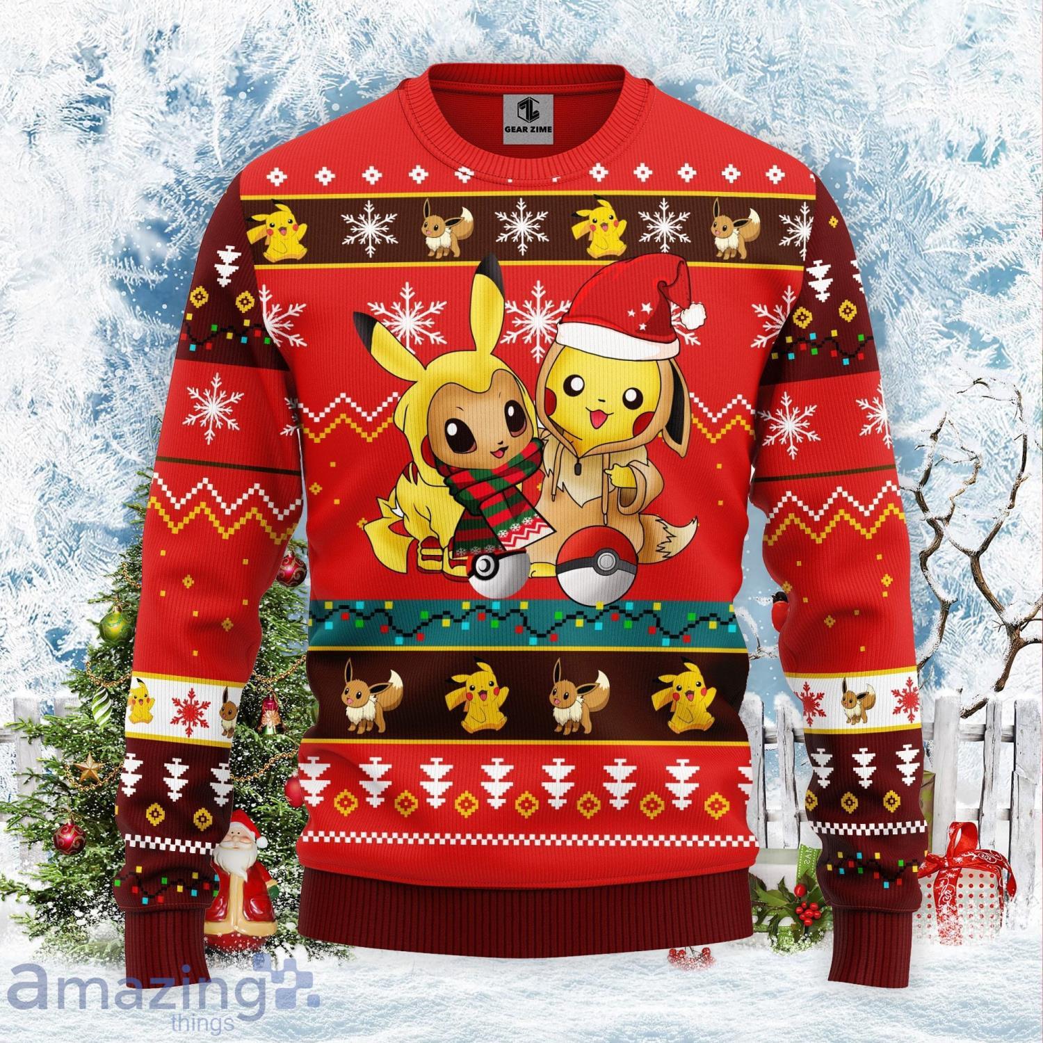 Pokemon Cute Noel Mc Red Cute Christmas Gift Ugly Christmas Sweater