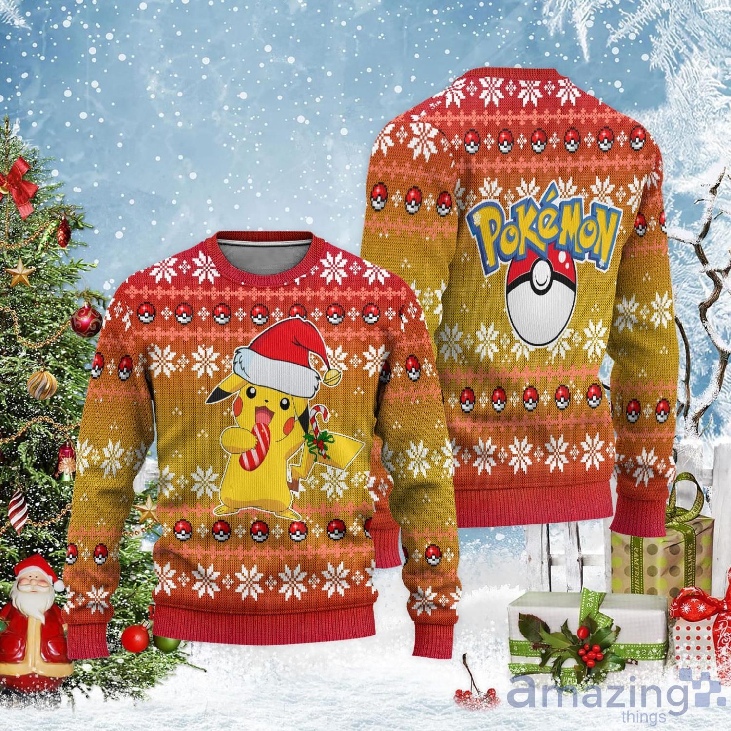 Pokemon Fans Pikachu Custom Ugly Christmas Sweater Product Photo 1
