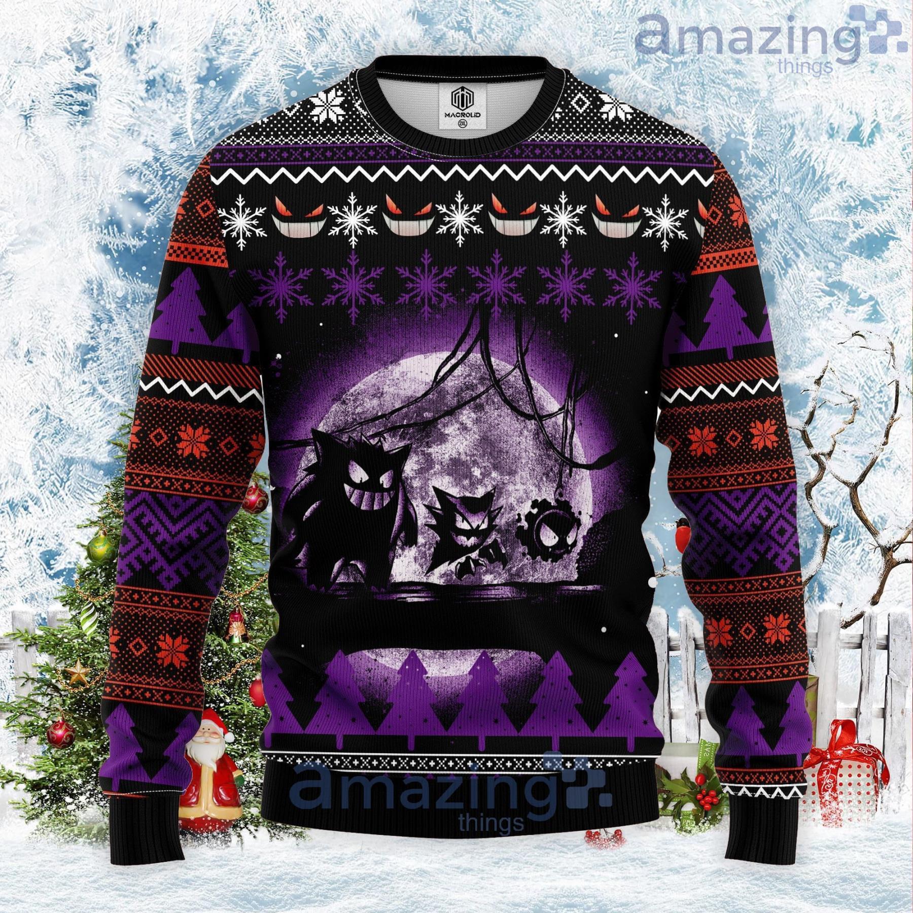 Pokemon Ghost Halloween Gift Ugly Christmas Sweater Product Photo 1