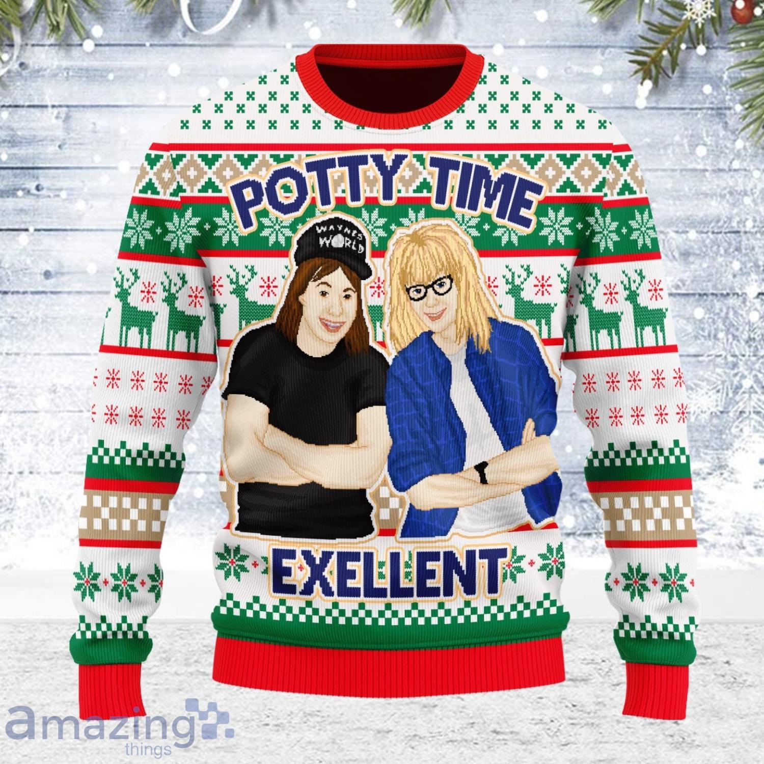 Potty Time Exellent Christmas Gift Ugly Christmas Sweater Product Photo 1