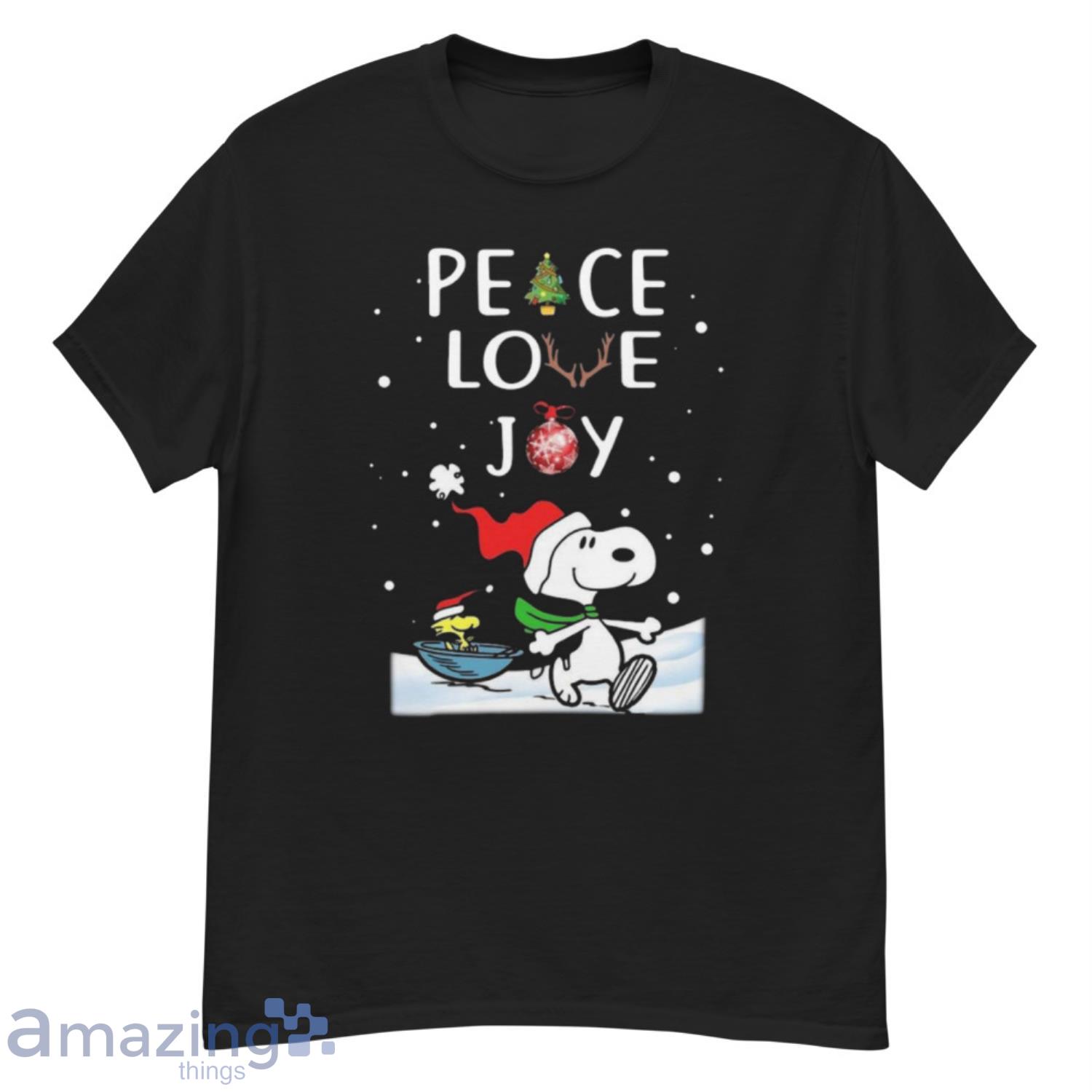Pretty Peanuts Snoopy Peace Love Joy Christmas Shirt - G500 Men’s Classic T-Shirt-1