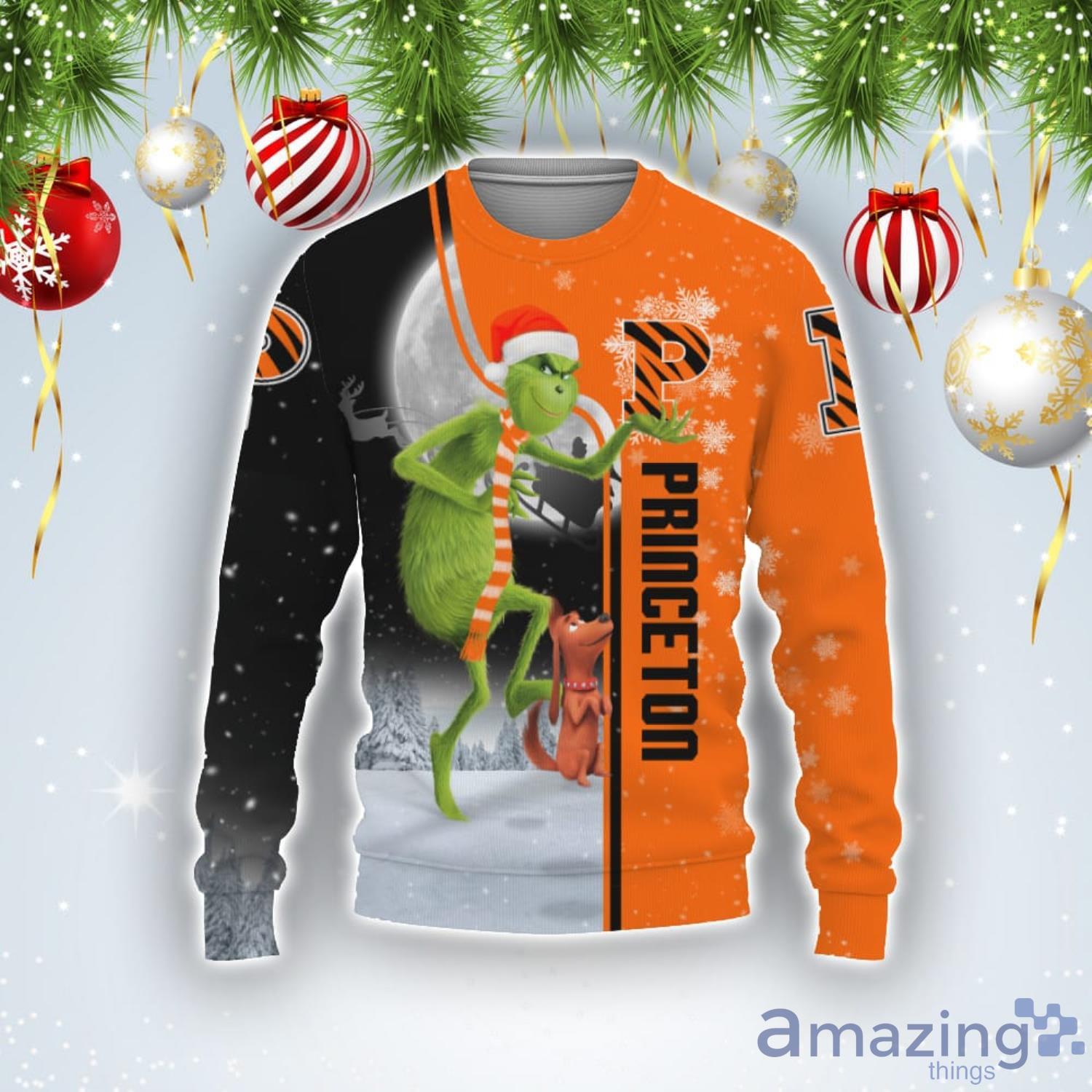 Princeton Tigers Funny Grinch Ugly Christmas Sweater Product Photo 1
