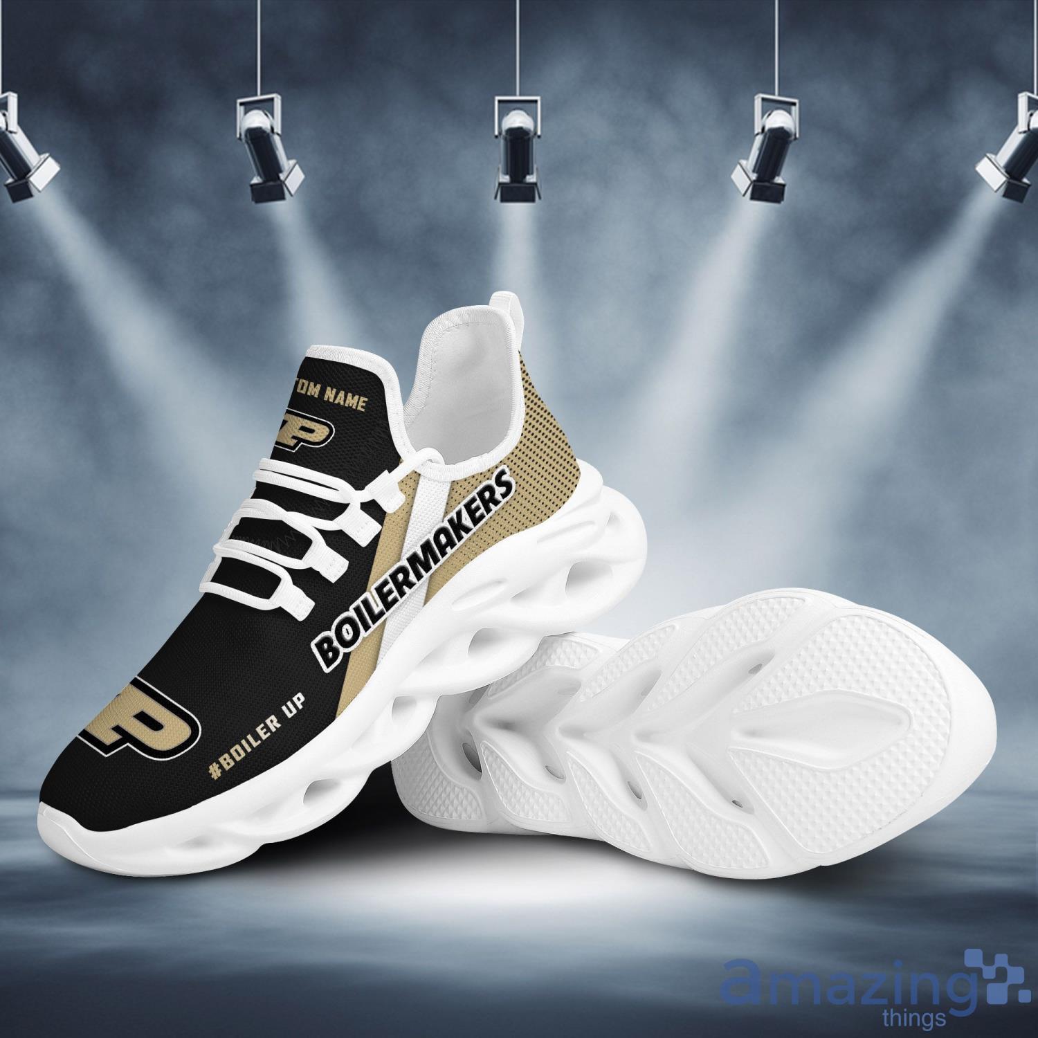 Purdue Boilermakers Custom Name White Striped Max Soul Sneaker Running Shoes For Fans image Purdue Boilermakers Custom Name White Striped Max Soul Sneaker Running Shoes For Fans Product Photo 2