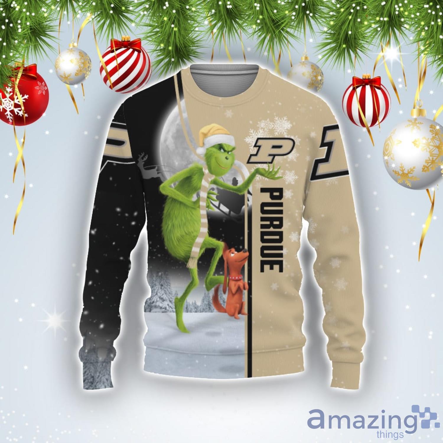 Purdue Boilermakers Funny Grinch Ugly Christmas Sweater Product Photo 1
