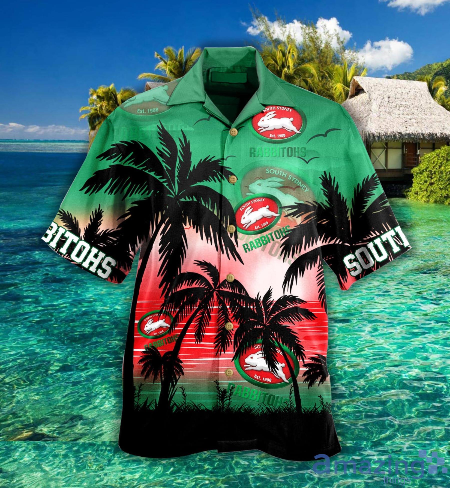 Rabbitohs Sunset Hawaiian Shirt For Fans Product Photo 1