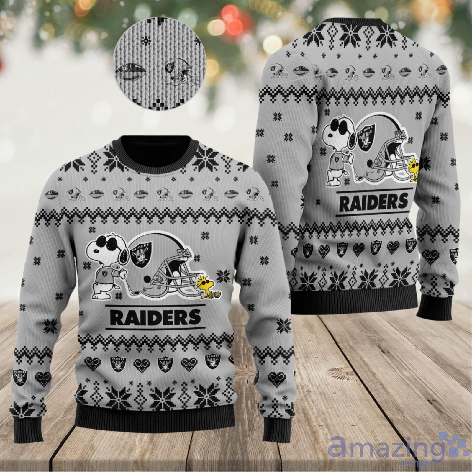 Raiders Peanuts Snoopy 3D Gift For Christmas Ugly Christmas Holiday Sweater