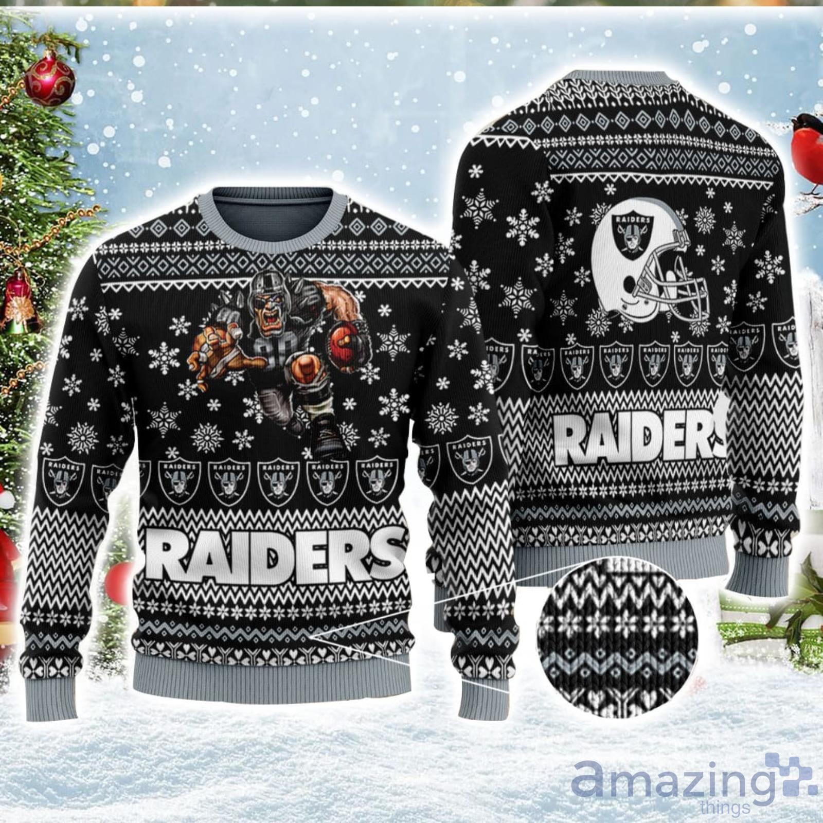 raiders ugly christmas sweater light up