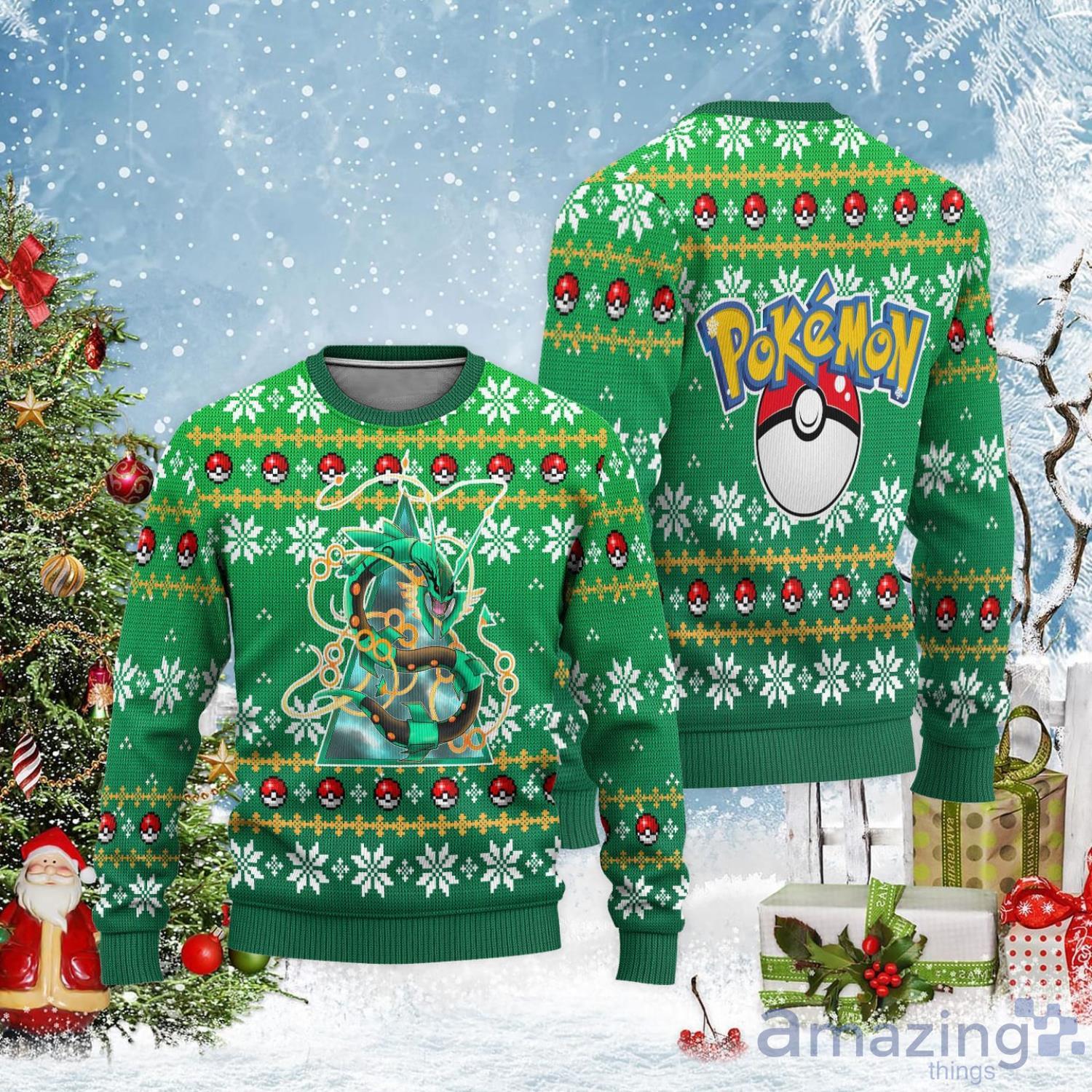 Rayquaza Fans Pokemon Custom Ugly Christmas Sweater Product Photo 1 Rayquaza Fans Pokemon Custom Ugly Christmas Sweater Product Photo 1