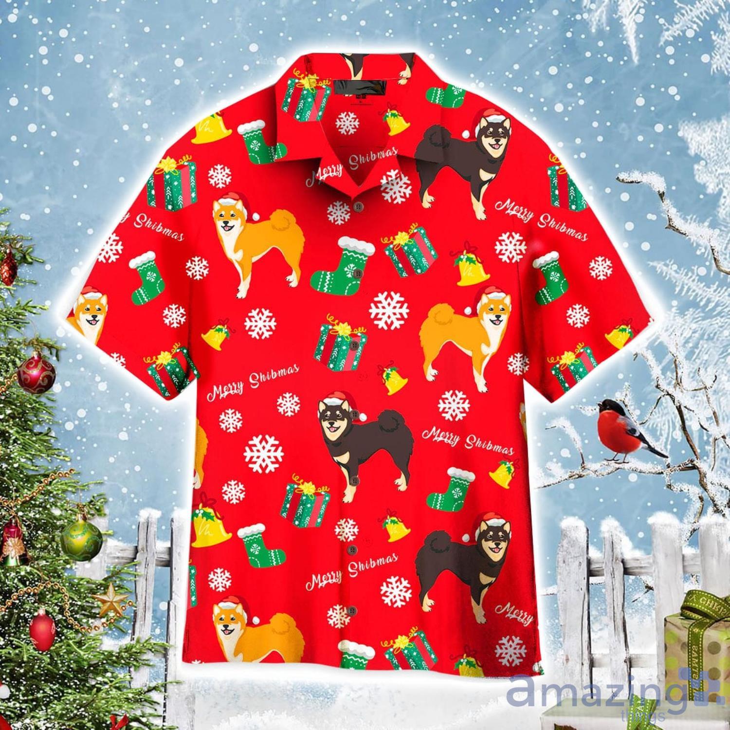 Red Christmas Merry Dogmas Aloha Cute Christmas Gift Cute Christmas Gift Hawaiian Shirt Product Photo 1