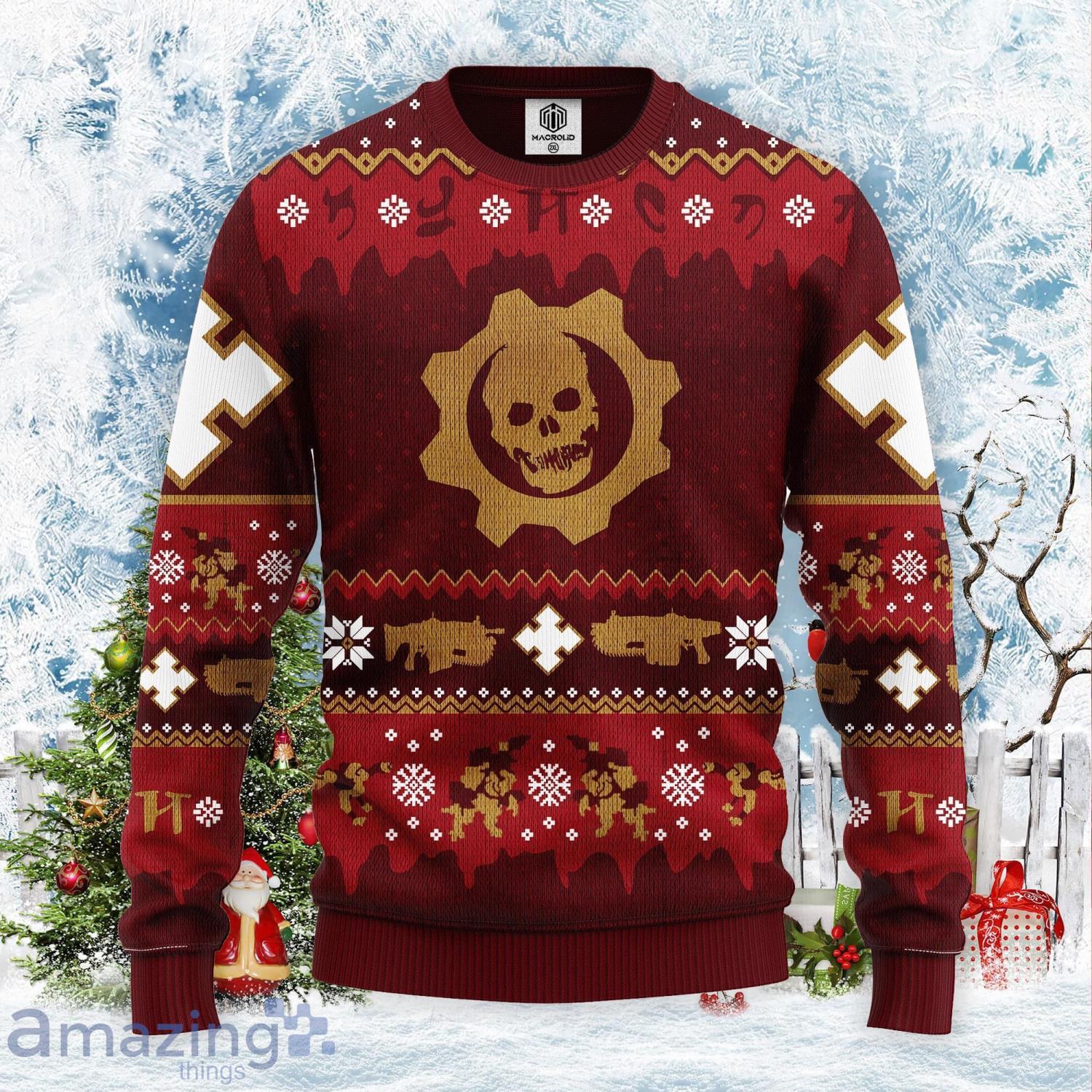 Red Skull Cute Christmas Gift Ugly Christmas Sweater Product Photo 1