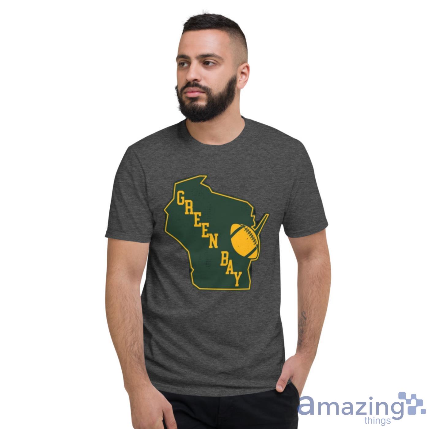 Retro Style Green Bay State Outline Design - Green Bay Packers - T-Shirt