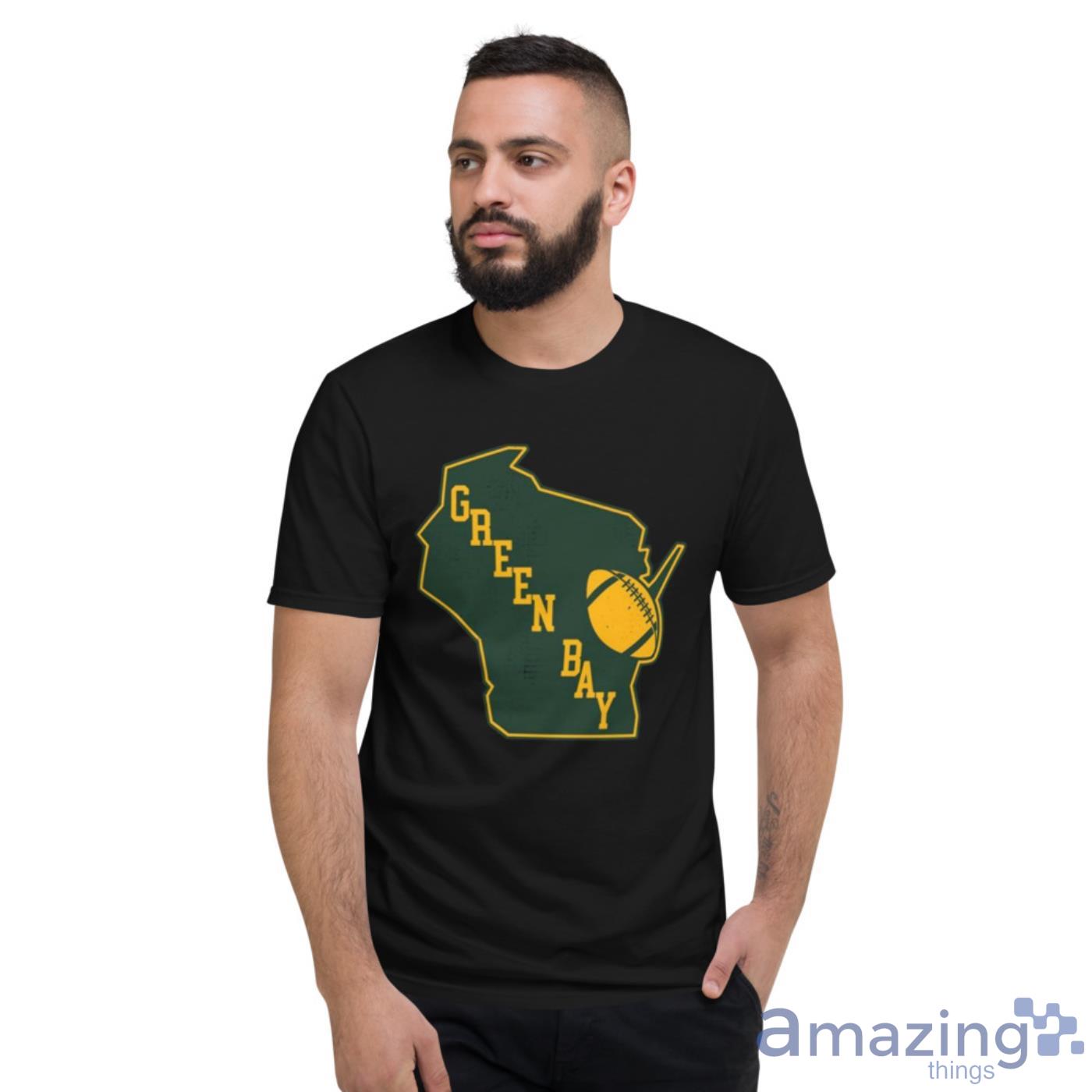 Retro Style Green Bay State Outline Design Shirt image Retro Style Green Bay State Outline Design Shirt - Short Sleeve T-Shirt