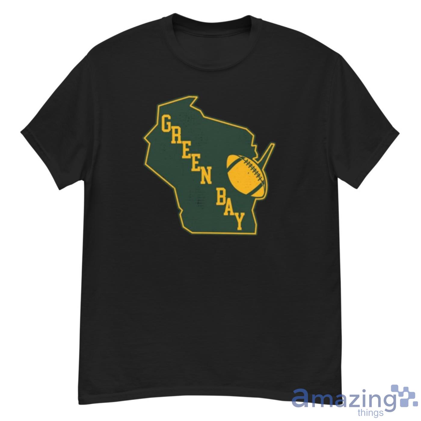 Retro Style Green Bay State Outline Design - Green Bay Packers - T