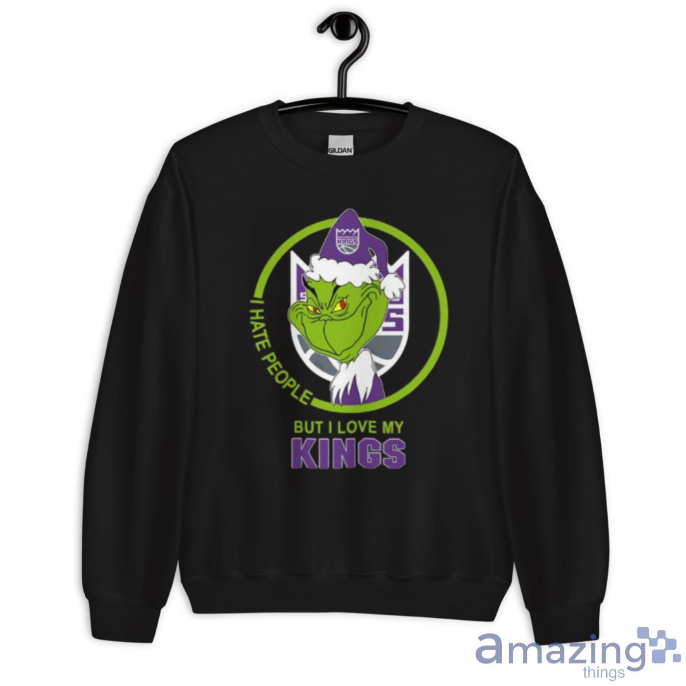 Sacramento Kings NBA Christmas Grinch I Hate People But I Love My Favorite Basketball Team Shirt image Sacramento Kings NBA Christmas Grinch I Hate People But I Love My Favorite Basketball Team Shirt - Unisex Crewneck Sweatshirt