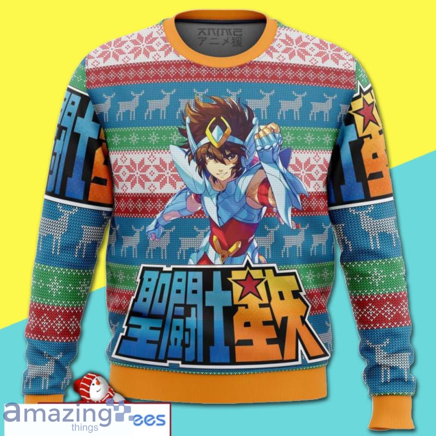 Saint Seiya Merry Christmas All Over Print Ugly Sweater Product Photo 1