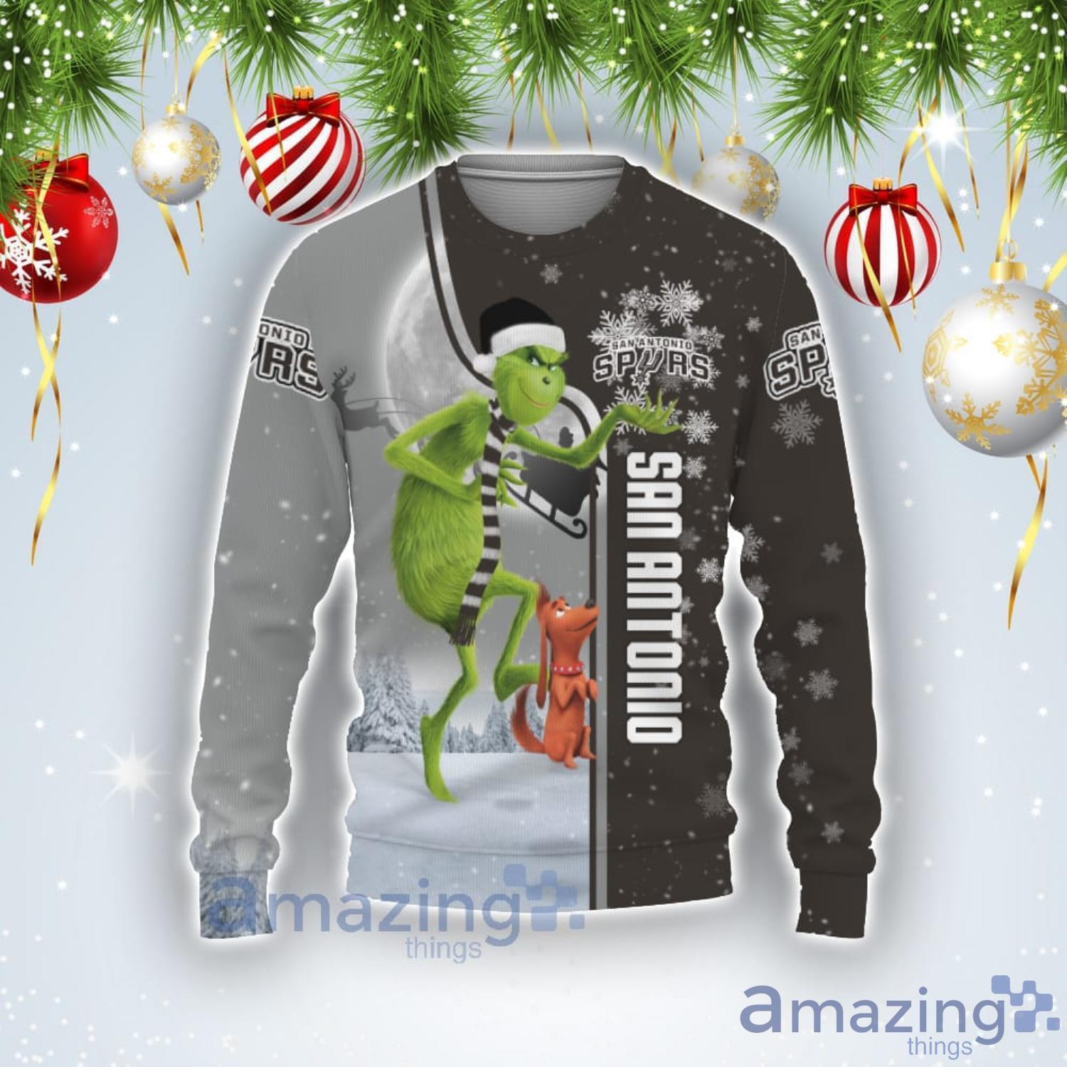 San Antonio Spurs NBA Funny Grinch Ugly Christmas Sweater Product Photo 1 San Antonio Spurs NBA Funny Grinch Ugly Christmas Sweater Product Photo 1