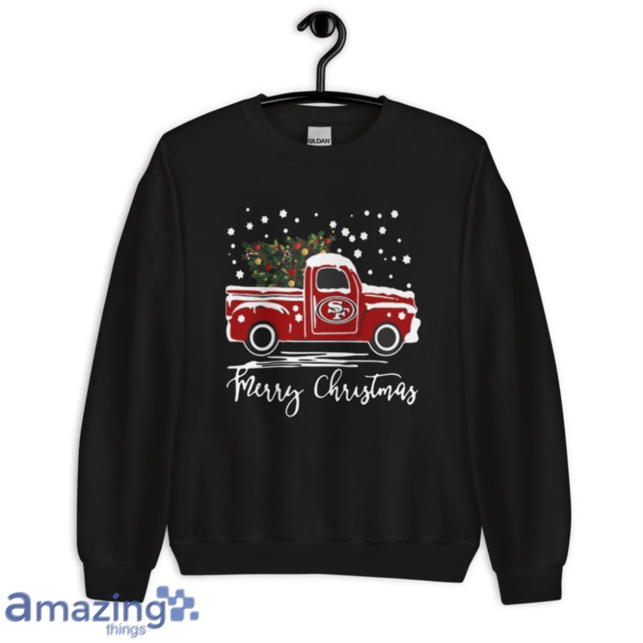 San Francisco 49Ers Pickup Truck Christmas Shirt image San Francisco 49Ers Pickup Truck Christmas Shirt - Unisex Crewneck Sweatshirt