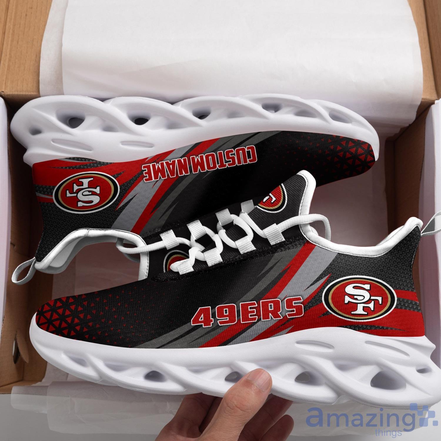 San Francisco 49ers Triangle Custom Name Max Soul Sneaker Running Shoes For NFL Football Fan Product Photo 1