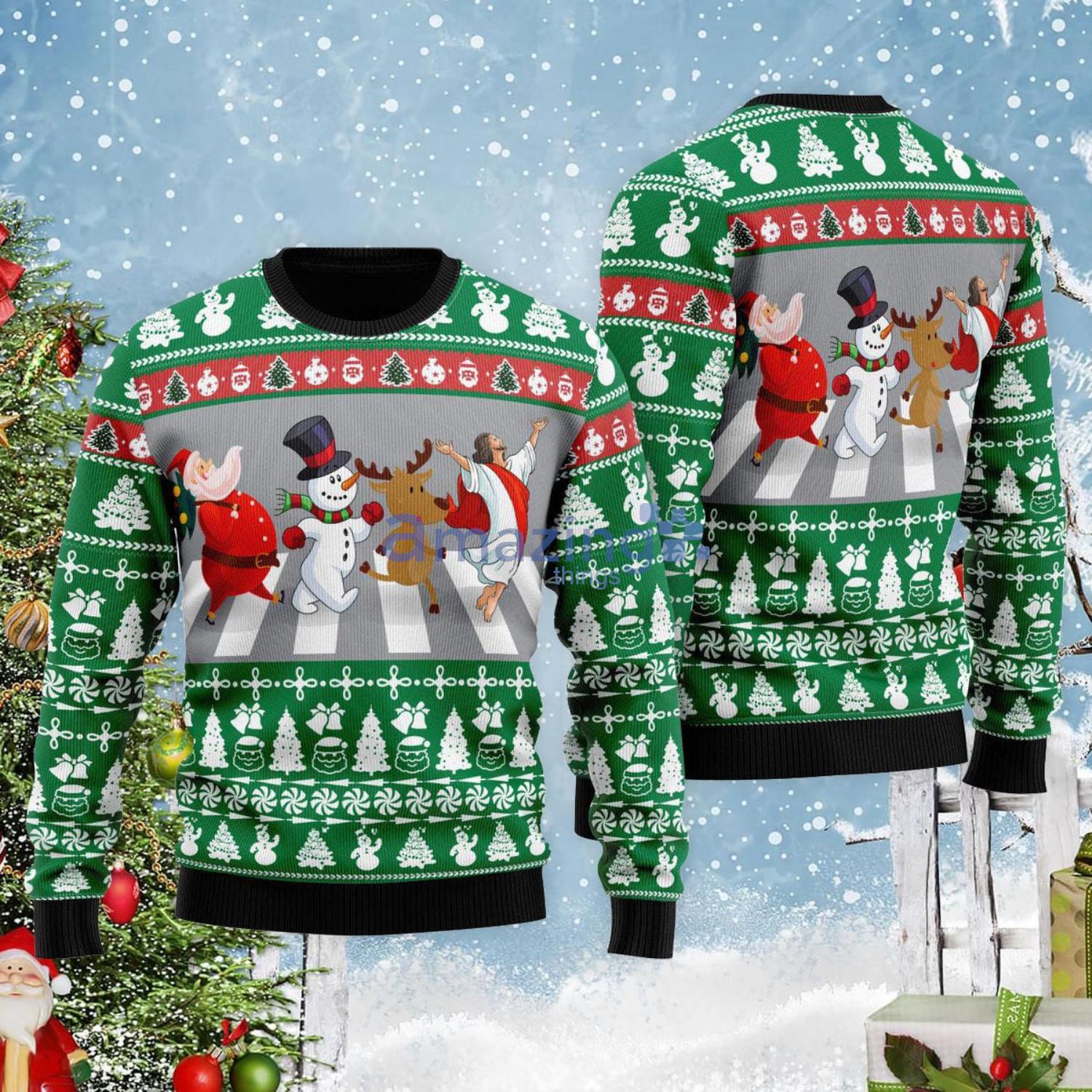 Santa And Friend The Christmas Day Christmas Gift Ugly Christmas Sweater Product Photo 1