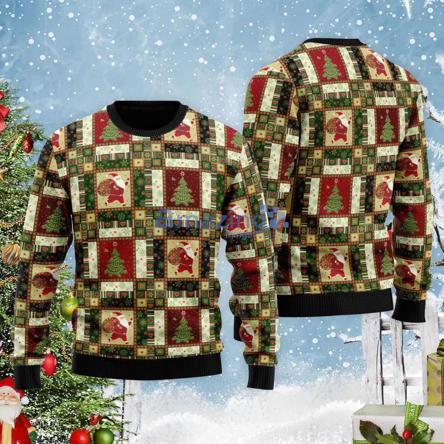 Santa Christmas Pattern Christmas Gift Ugly Christmas Sweater Product Photo 1