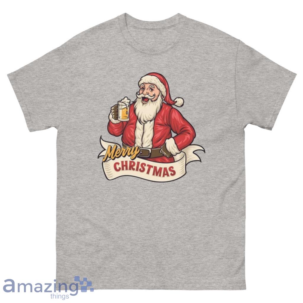 Santa Drink Beer Christmas Shirt - 500 Men’s Classic Tee Gildan