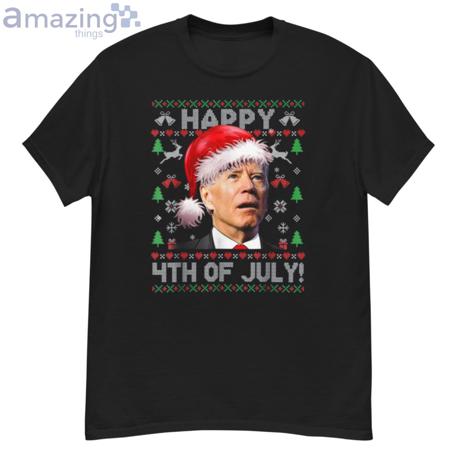 Santa Joe Biden Happy 4th of July Christmas Shirt Product Photo 1