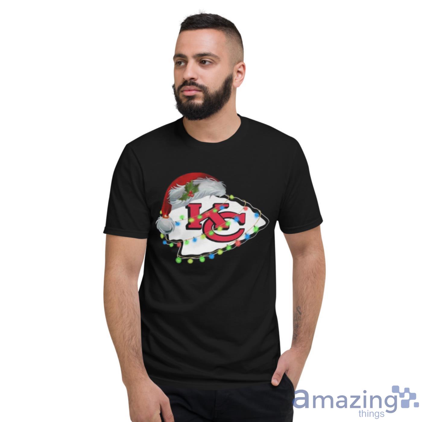 Funny Santa Kansas City Chiefs logo light Christmas Shirt - ValleyTee