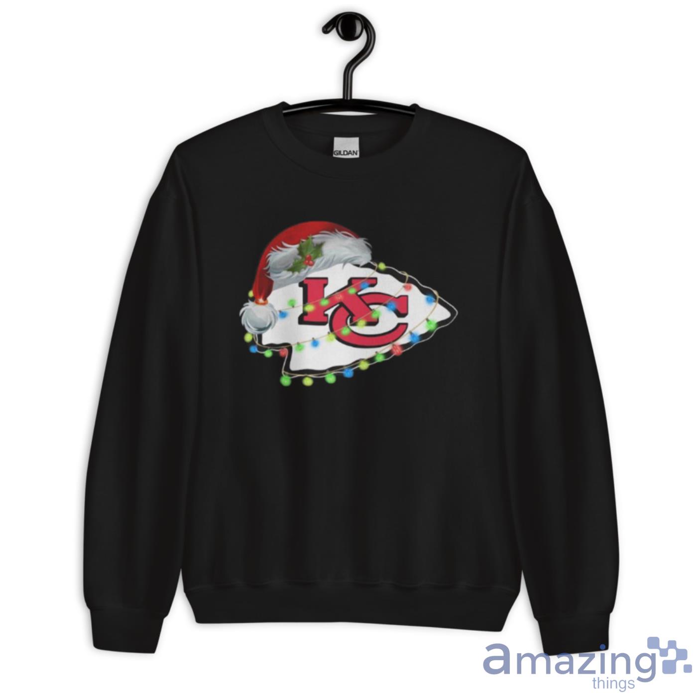 Funny Santa Kansas City Chiefs logo light Christmas Shirt - ValleyTee