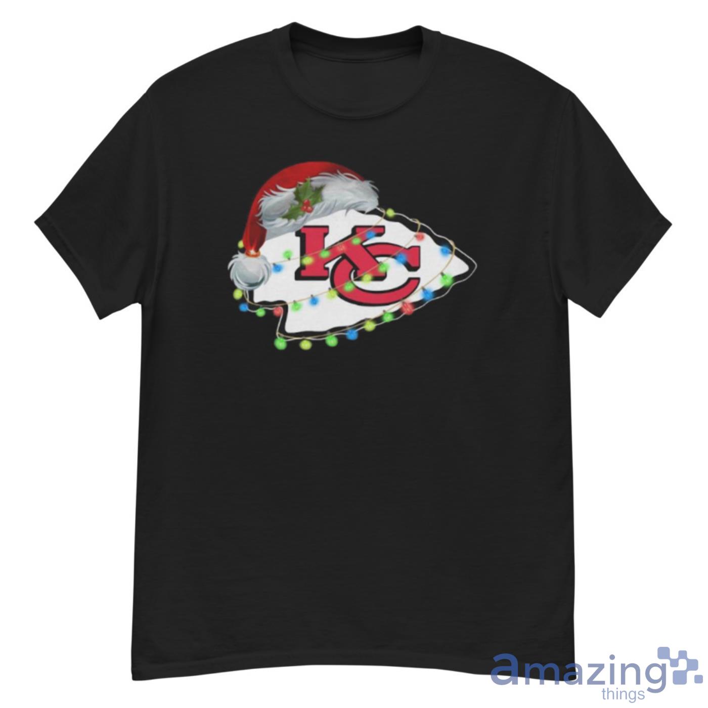 Funny Santa Kansas City Chiefs logo light Christmas Shirt - ValleyTee