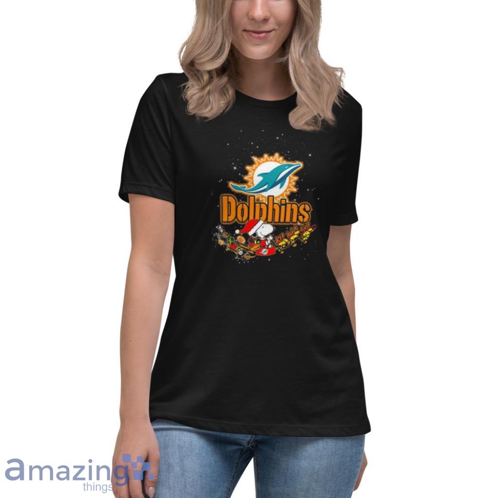 Snoopy And Woodstock Merry Miami Dolphins Christmas T-Shirt - T-shirts Low  Price