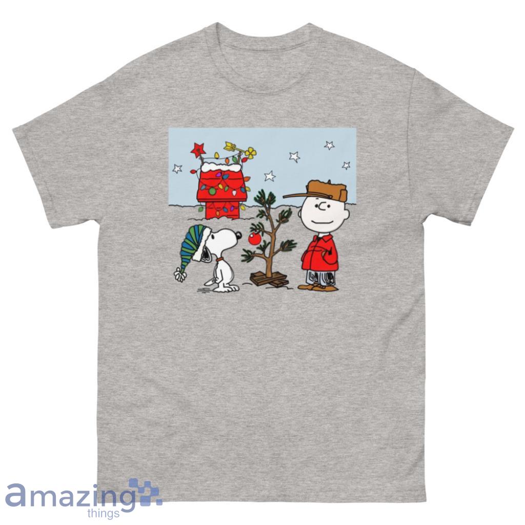 Santa Snoopy Tree Christmas Shirt - 500 Men’s Classic Tee Gildan