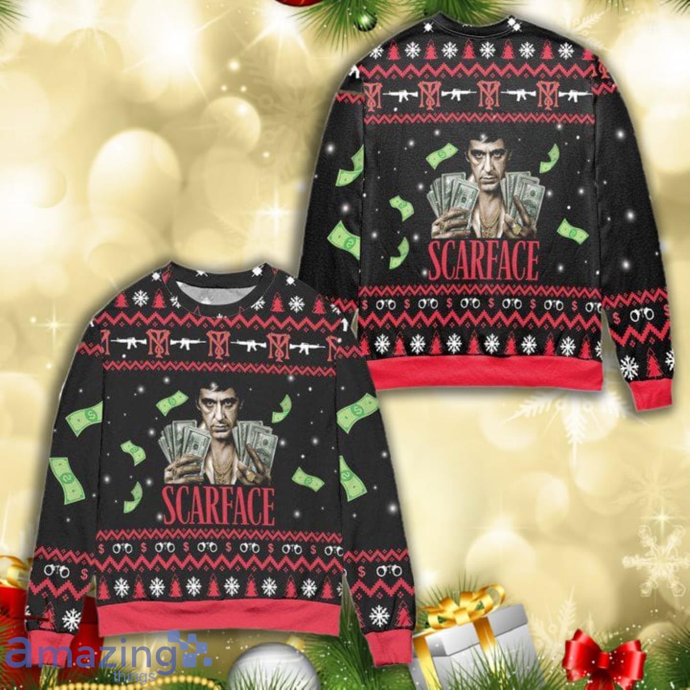 scarface ugly sweater