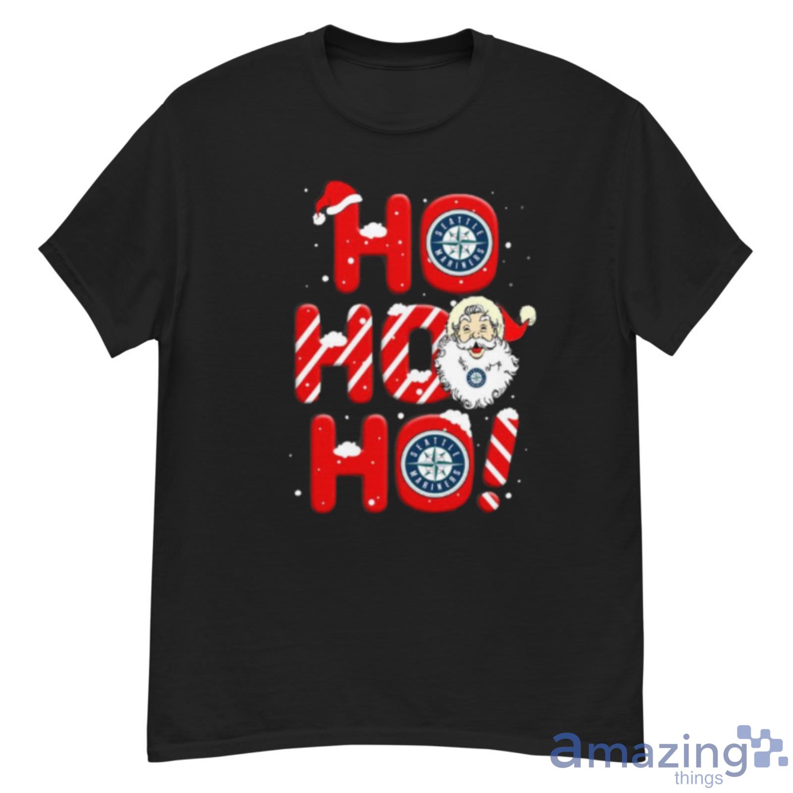 Seattle Mariners MLB Baseball Ho Ho Ho Santa Claus Merry Christmas Shirt - G500 Men’s Classic T-Shirt