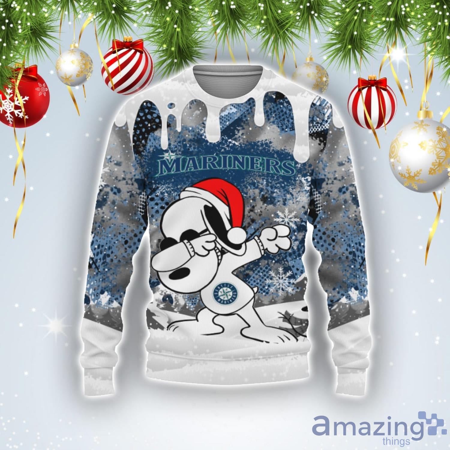 Seattle Mariners Snoopy Dabbing The Peanuts Sports Football American Ugly Christmas Sweater Product Photo 1