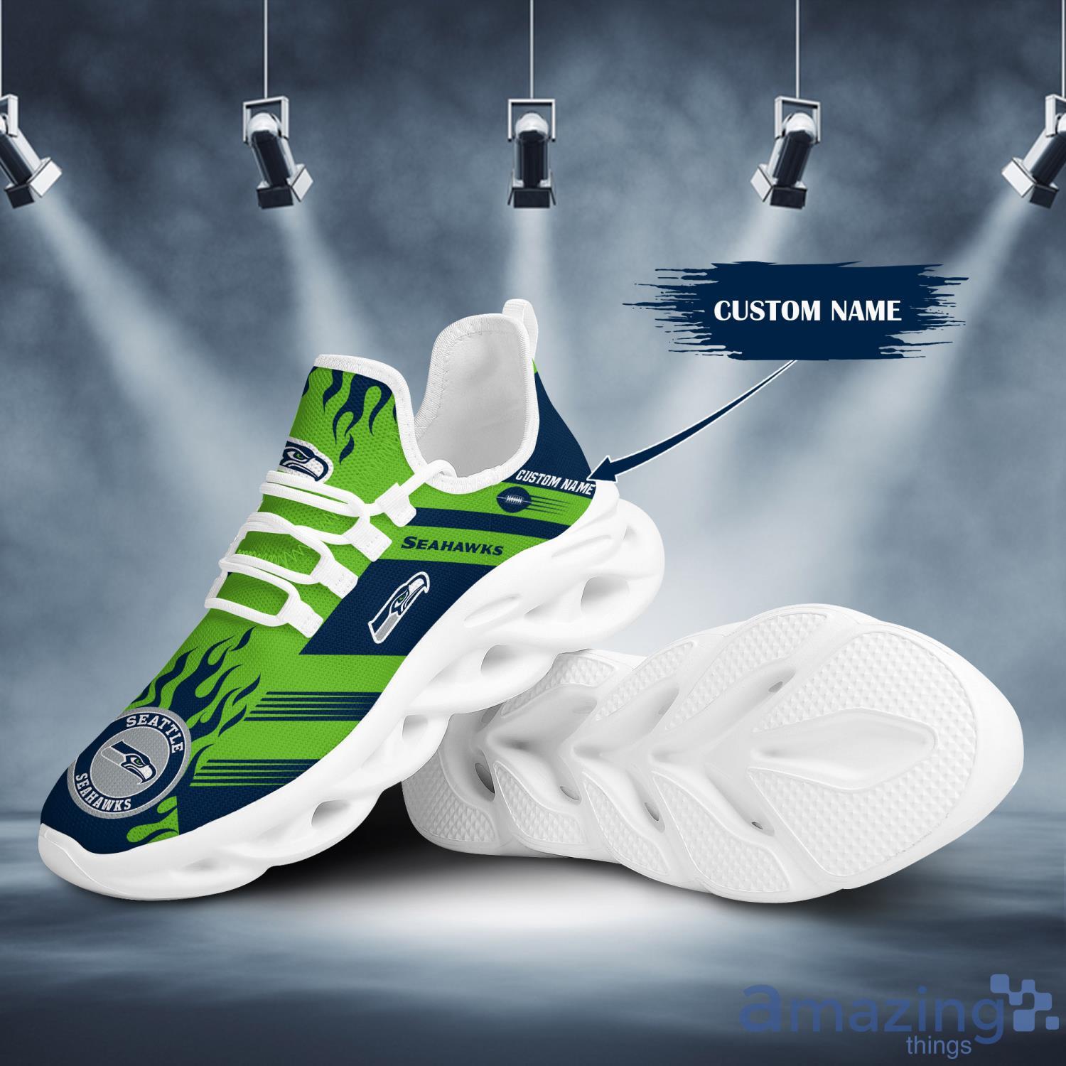 Seattle Seahawks Custom Name Max Soul Sneaker Running Shoes image Seattle Seahawks Custom Name Max Soul Sneaker Running Shoes Product Photo 3