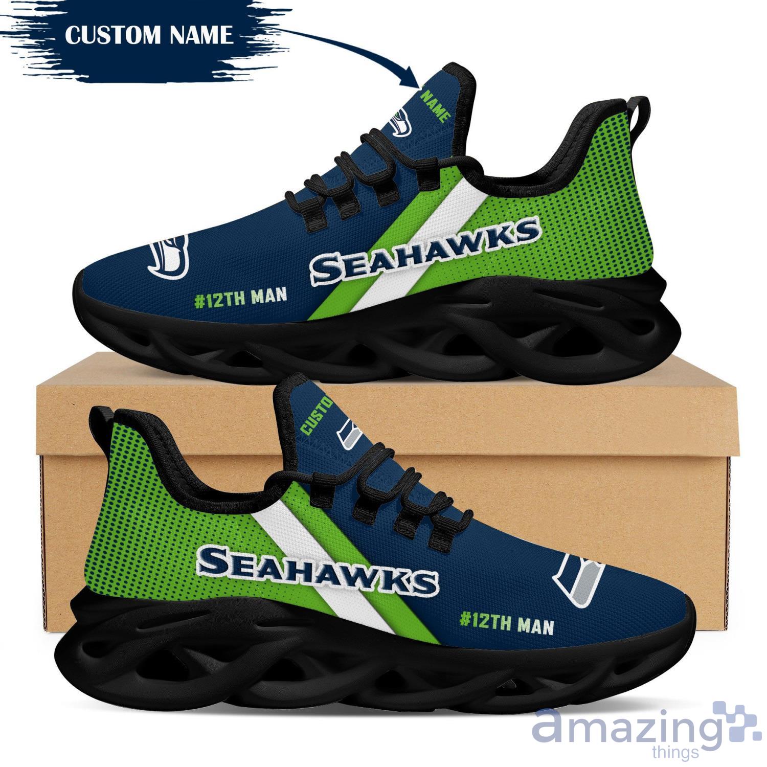 Seattle Seahawks Custom Name Max Soul Sneaker Running Shoes For Men And Women image Seattle Seahawks Custom Name Max Soul Sneaker Running Shoes For Men And Women Product Photo 5